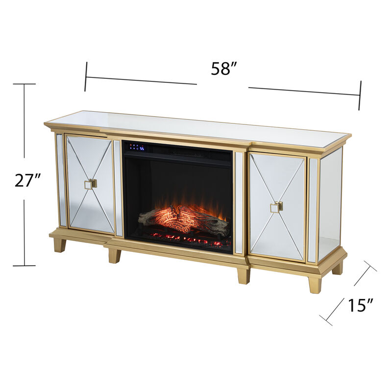 Patrick Mirrored Touch Fireplace