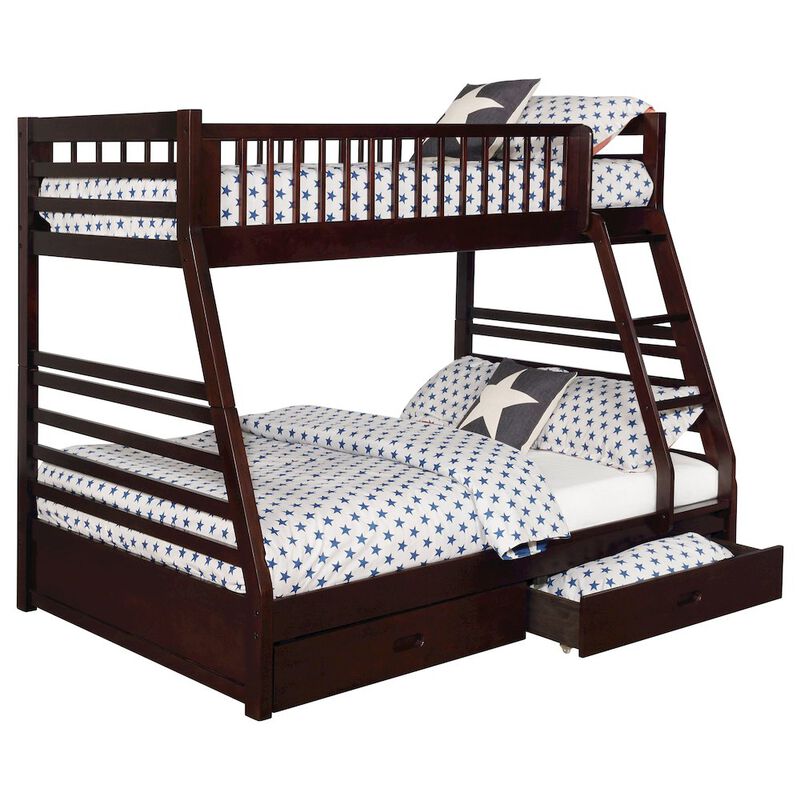 Coaster Co. of America Ashton 2-drawer Wood Twin Over Full Bunk Bed Cappuccino image number 5