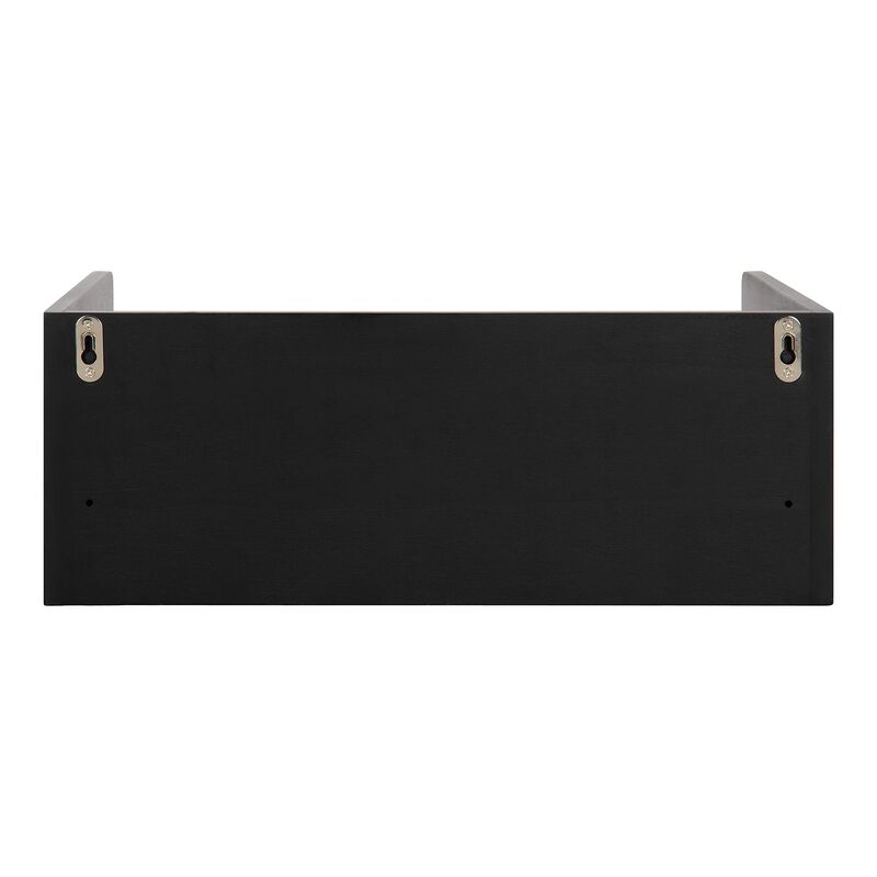 Kate and Laurel Kitt Modern Floating Wall Shelf Side Table with Drawer, 18"" x 12"" x 6.5"", Black
