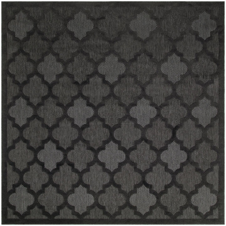 HomeRoots Square Trellis Indoor Outdoor Area Rug