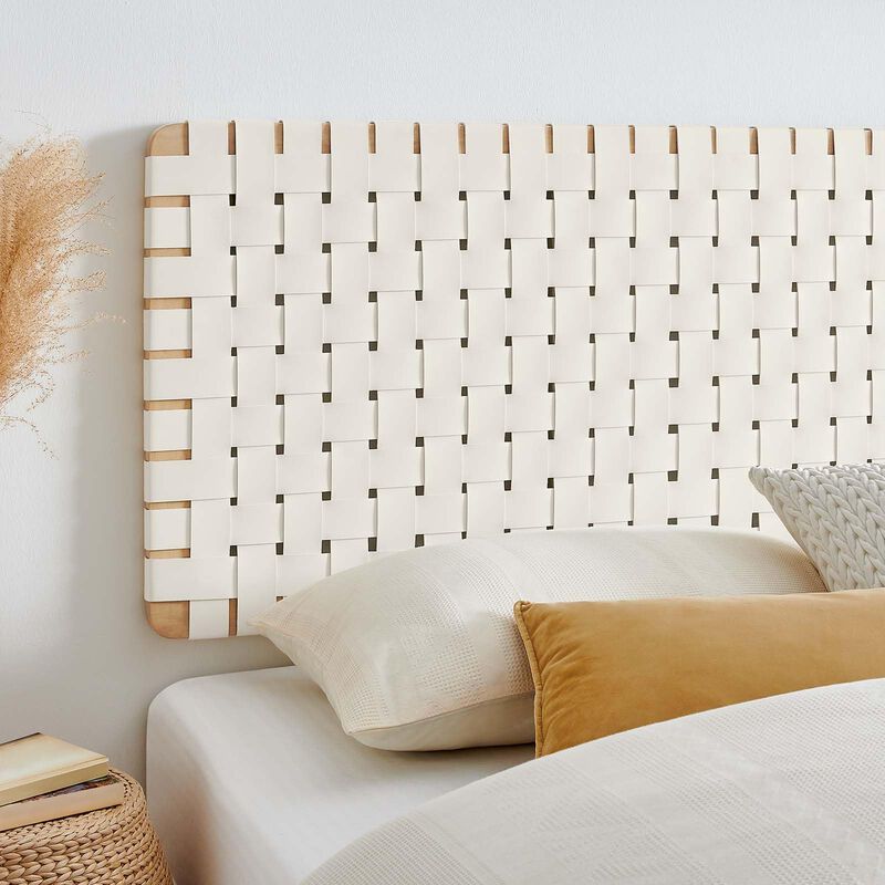 Sparta Weave Wall-Mount Vegan Leather King Headboard image number 4