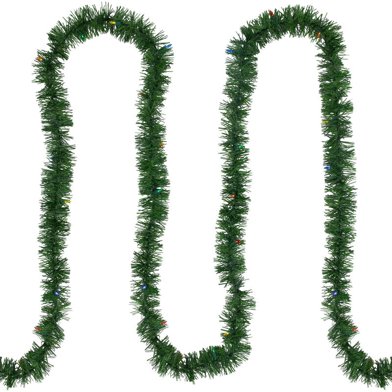 18' Pre-Lit LED Pine Artificial Christmas Garland  Multicolor Lights image number 2