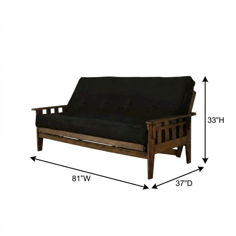 Tucson Frame-Rustic Walnut Finish-Suede Black Mattress image number 5
