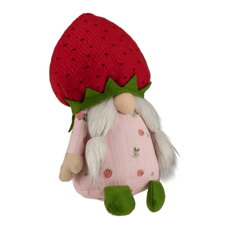 9.5" Green and Red Girl Springtime Strawberry Gnome