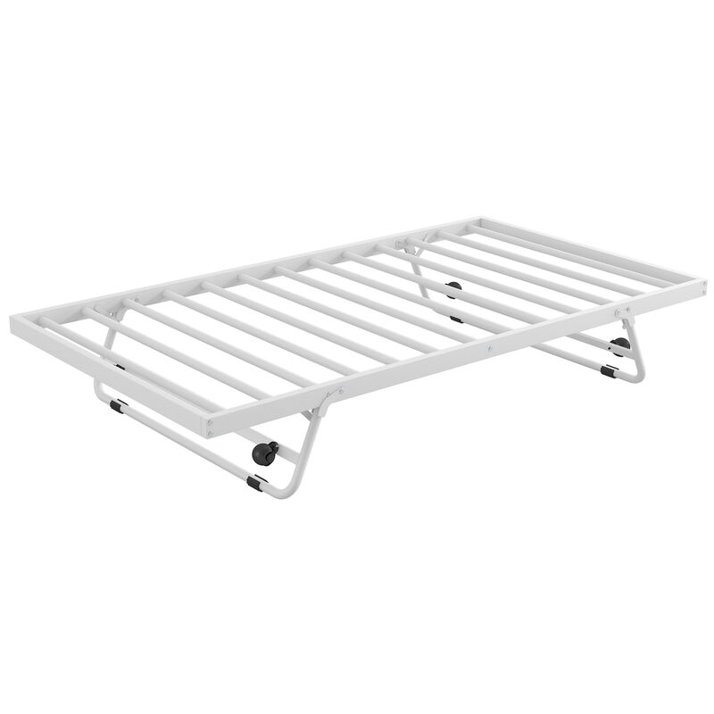 Merax Metal Daybed with LED and Adjustable Trundle