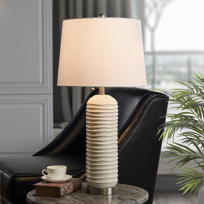 Coastal Sand Ridge Ceramic Lamp