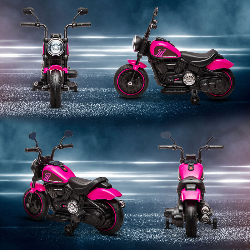BreeBe 6V Kids Motorcycle w/ Training Wheels, Single-Button Start image number 7