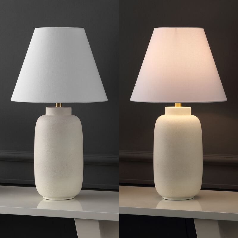 Elinore 24.5" Minimalist Scandinavian Resin/Iron Ginger Jar LED Table Lamp