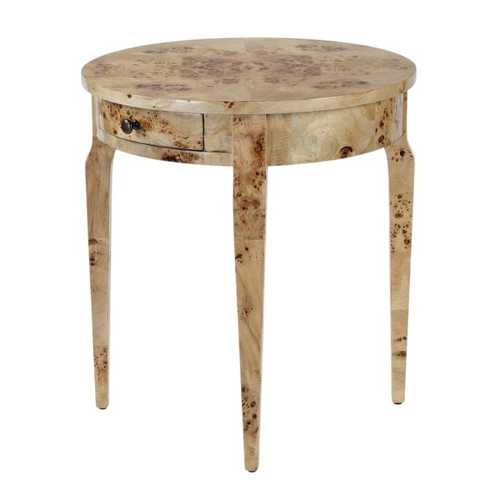 Butler Specialty Archer 1 Drawer Burl  Side Table, Light Brown