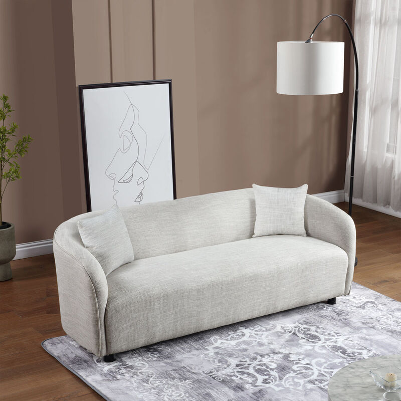 Modern Minimalist Sofa for Living Room Lounge Home Office, Color:Bishop Beige