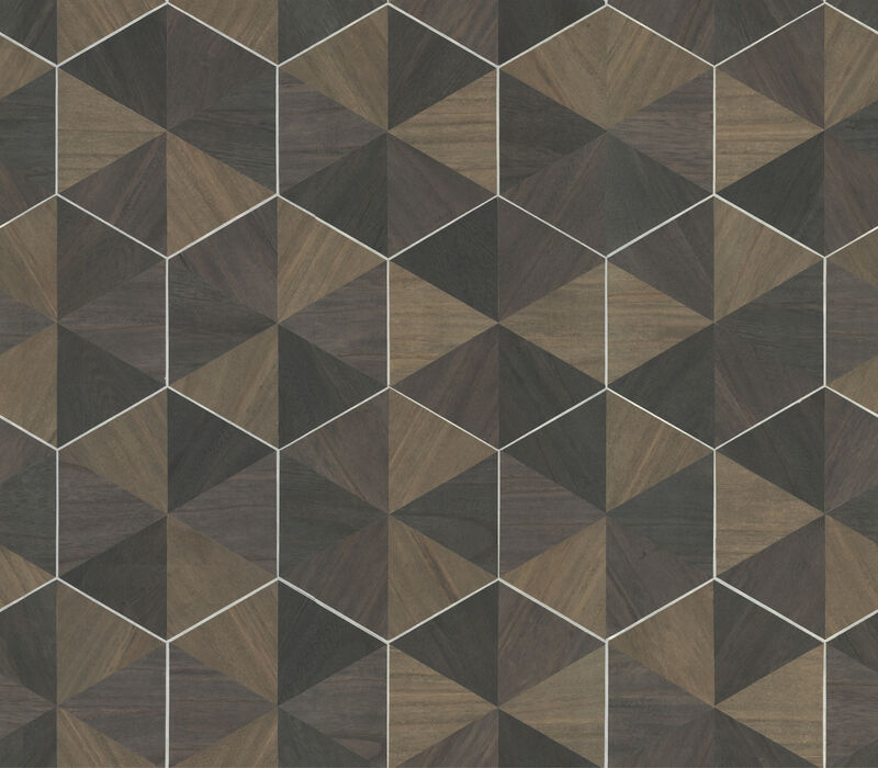 Hexagram Wood Veneer Wallpaper image number 5