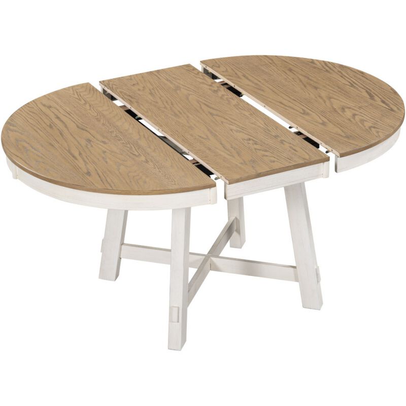 Hoswos Farmhouse Extendable Round Dining Table image number 4