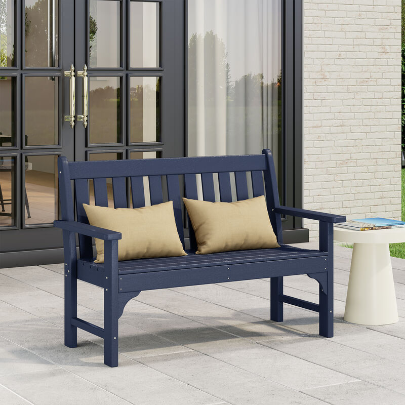 WestinTrends Outdoor 2-Person All-Weather HDPE Front Porch Garden Bench