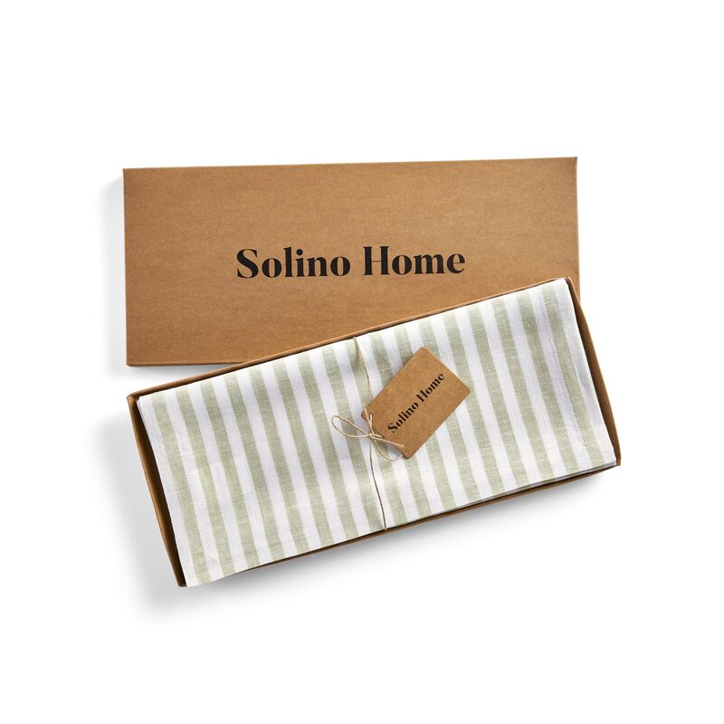 Solino Home 100% Pure Linen Table Runner - Amalfi Stripe