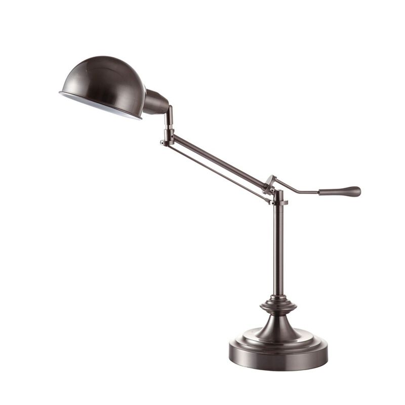 HomeRoots Silver Metal Swing Arm Table Lamp image number 0