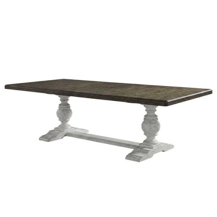 Liberty Furniture River Place River Place 9 Piece Trestle Table Set - Riverstone White & Tobacco