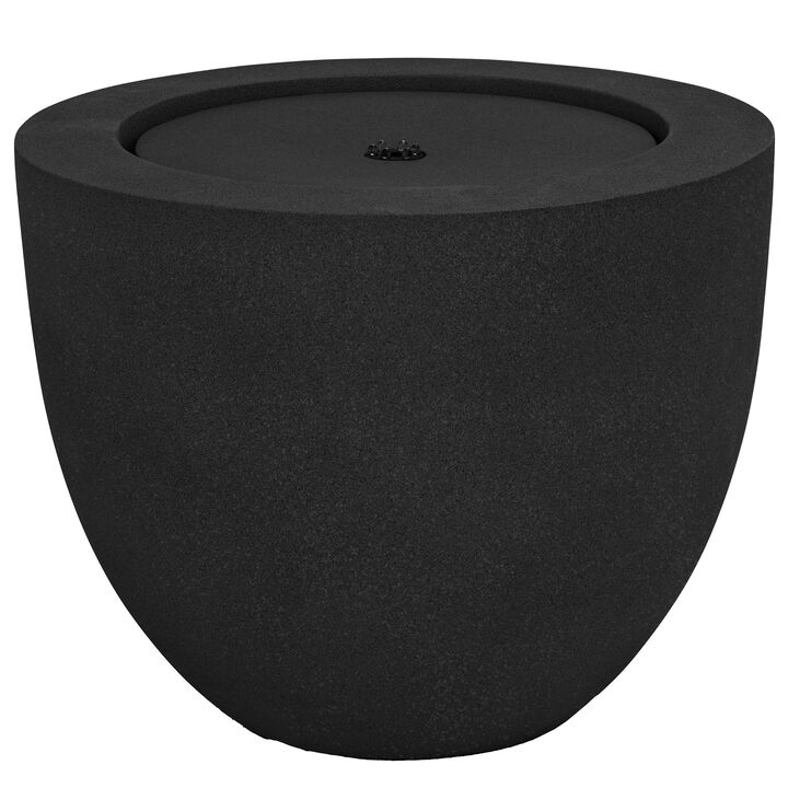 Textured Oval Bowl Outdoor Bubble Fountain