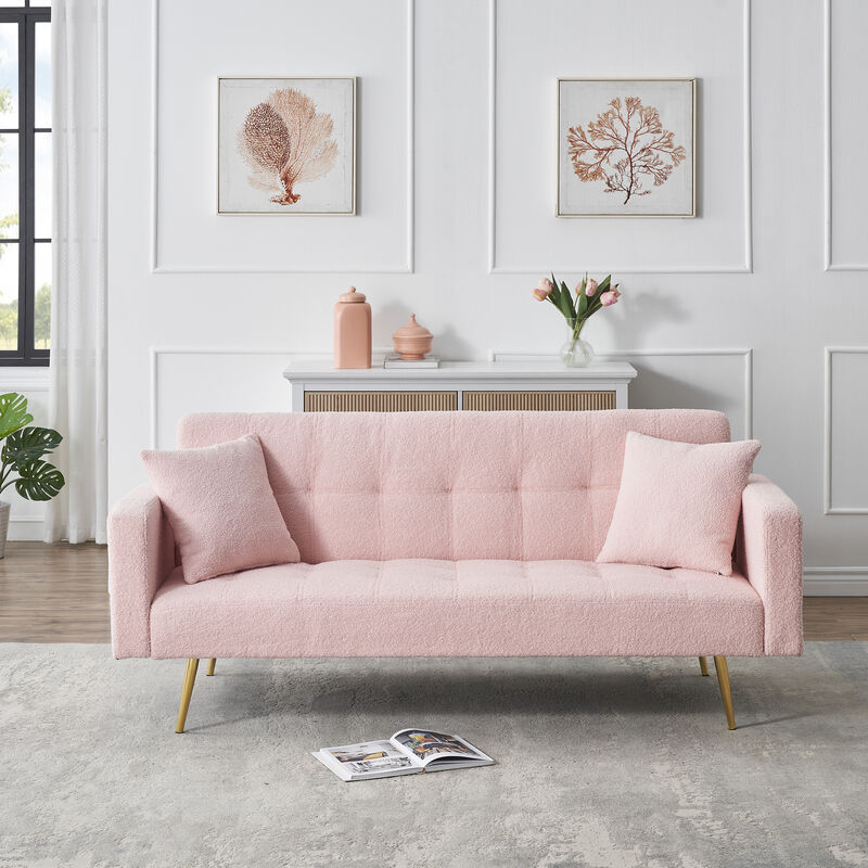Merax 3 Seater Leather Feel Convertible Sofa Bed Futons image number 2