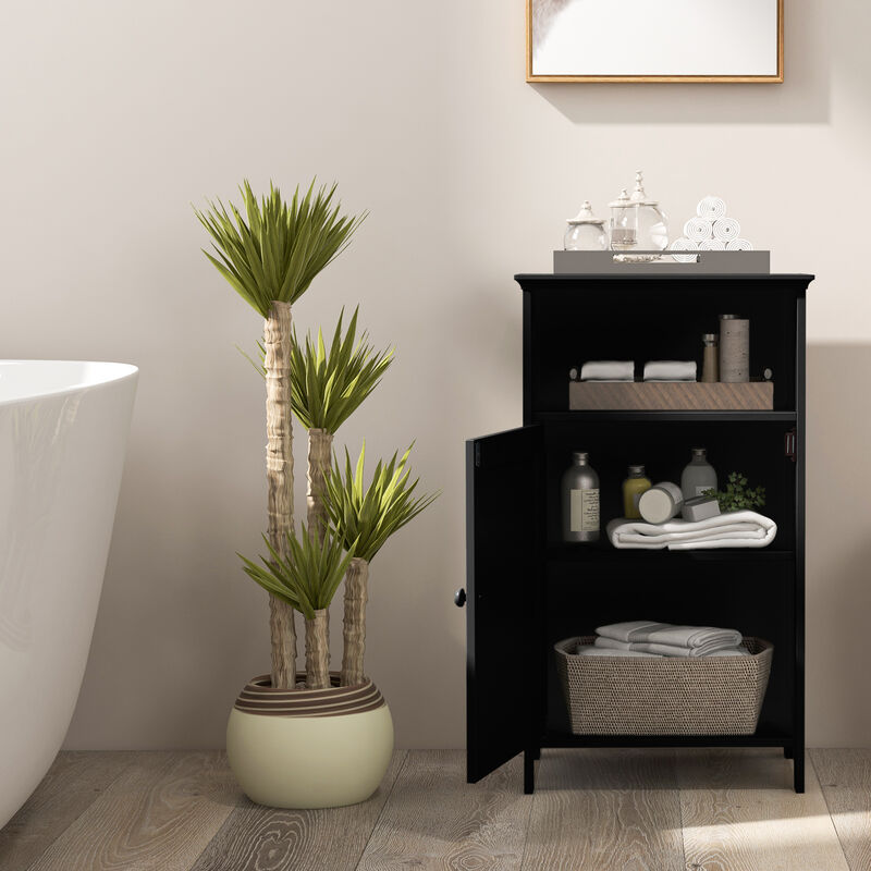Bathroom Freestanding  Adjustable Shelf Floor Storage Cabinet