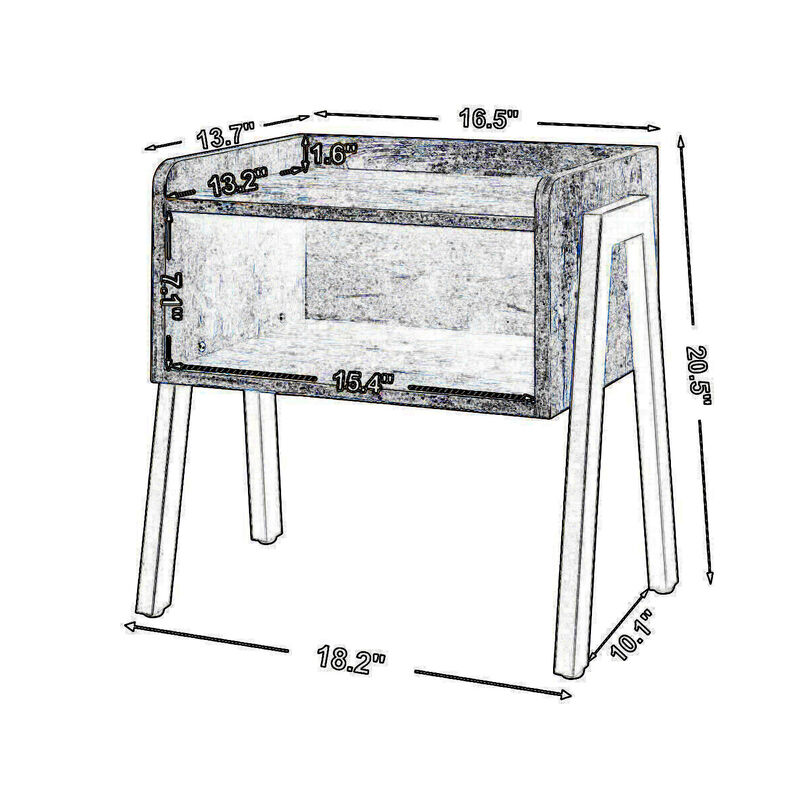 Wooden Stackable End Table with Inverted Iron Legs and Storage Compartment, Brown and Black image number 4