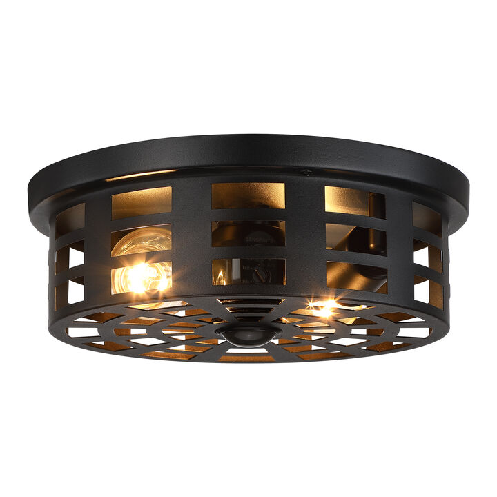 10.94" Modern 2-Light Motion Sensor Outdoor Flush Mount Light