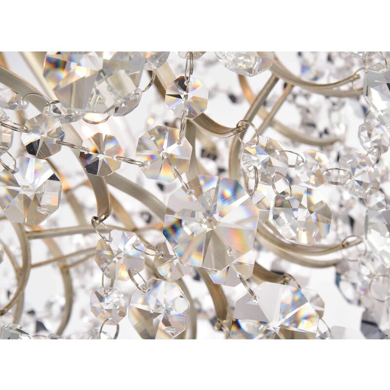 Dahlia Elegant Indoor 3-light Brushed Champagne Crystal Flush Mount image number 6