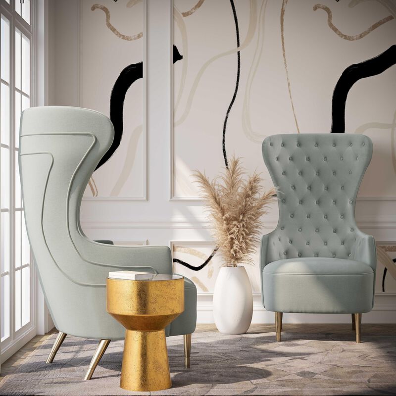 Jezebel Velvet Wingback Chair by Inspire Me Home Decor