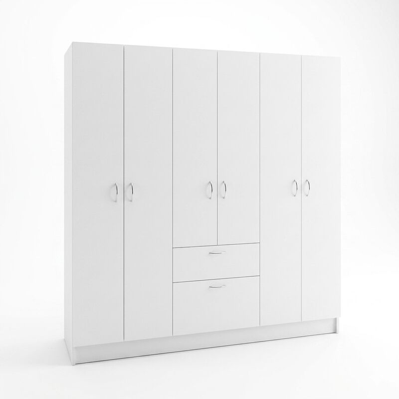 Tuhome Mitu six Doors Armoire White MDF image number 0