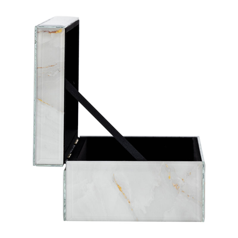 White & Gold Wood Decorative Box