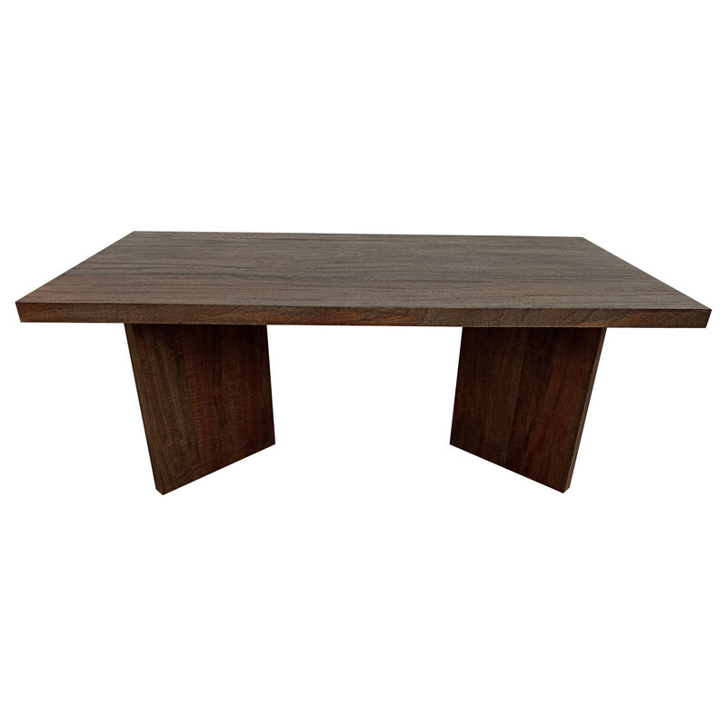 Anisa Coffee Table, 50 Inch Rectangular, Brown Solid Mango Wood Plank Style