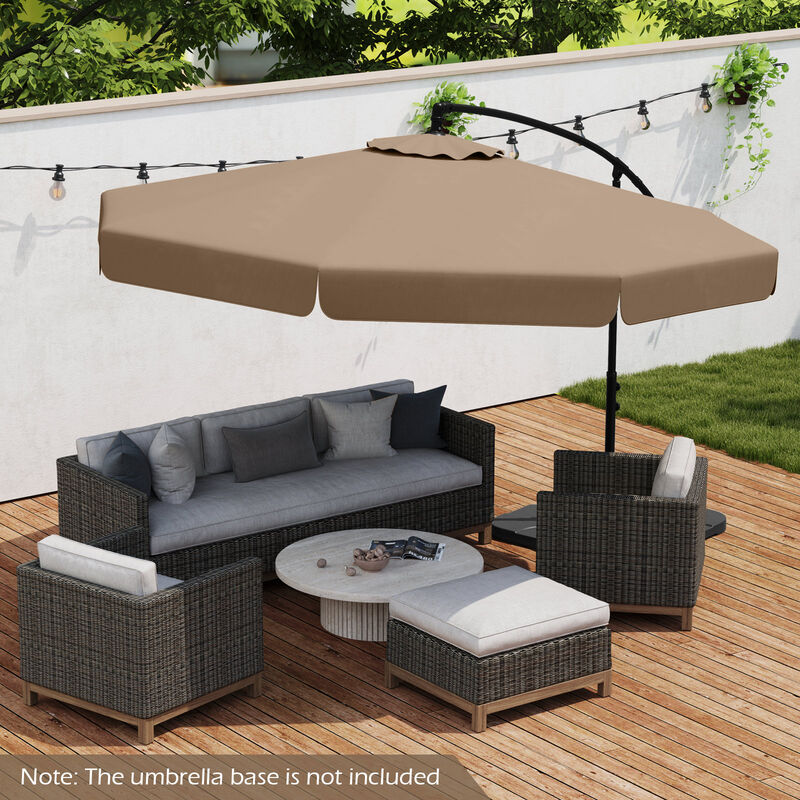 Patio Cantilever Umbrella with Cover &ndash; Tilt Adjustment & Decorative Ruffled Edge