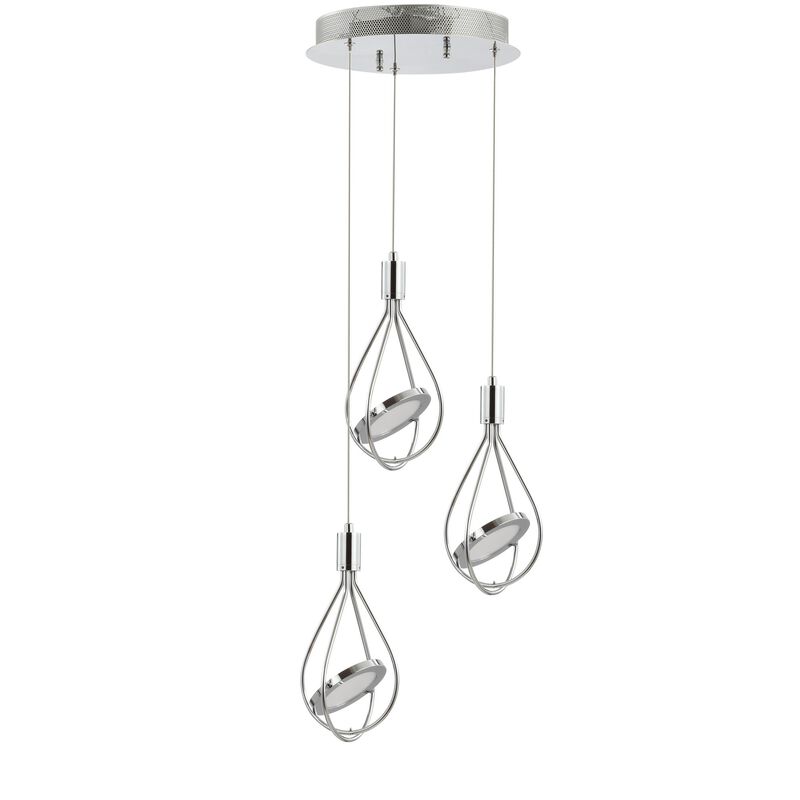 Orion 11.5" Adjustable Modern Integrated 3-Light Cluster LED Metal Pendant