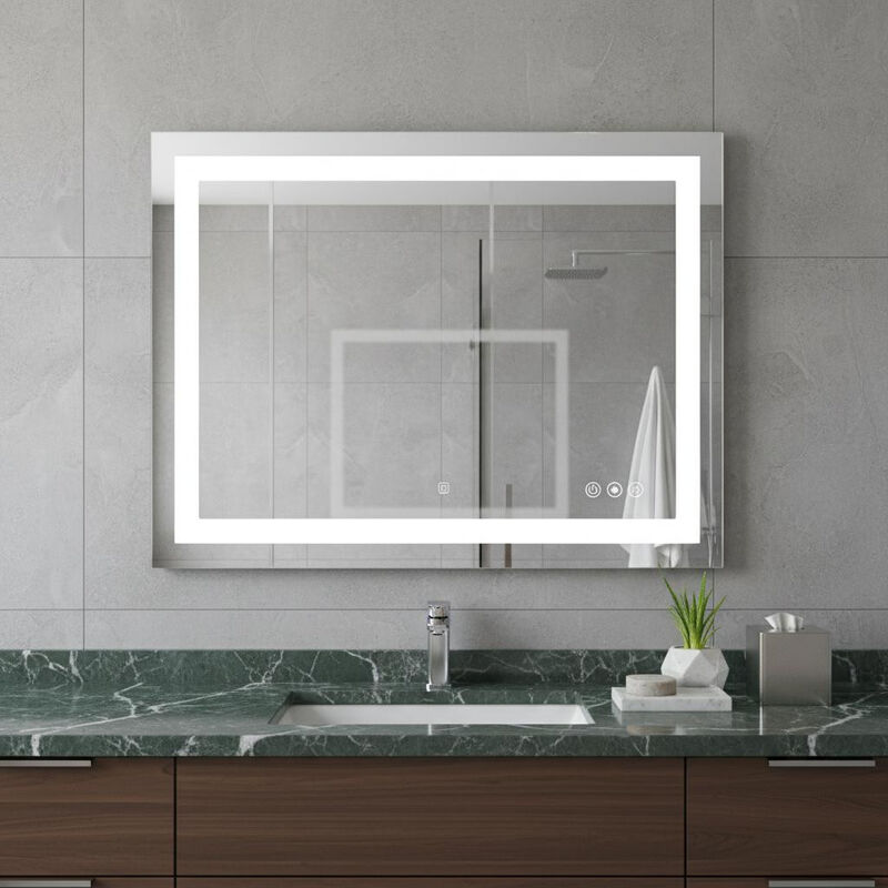HomeRoots 24" Lighted Frameless Anti Fog Bathroom Vanity Mirror image number 1