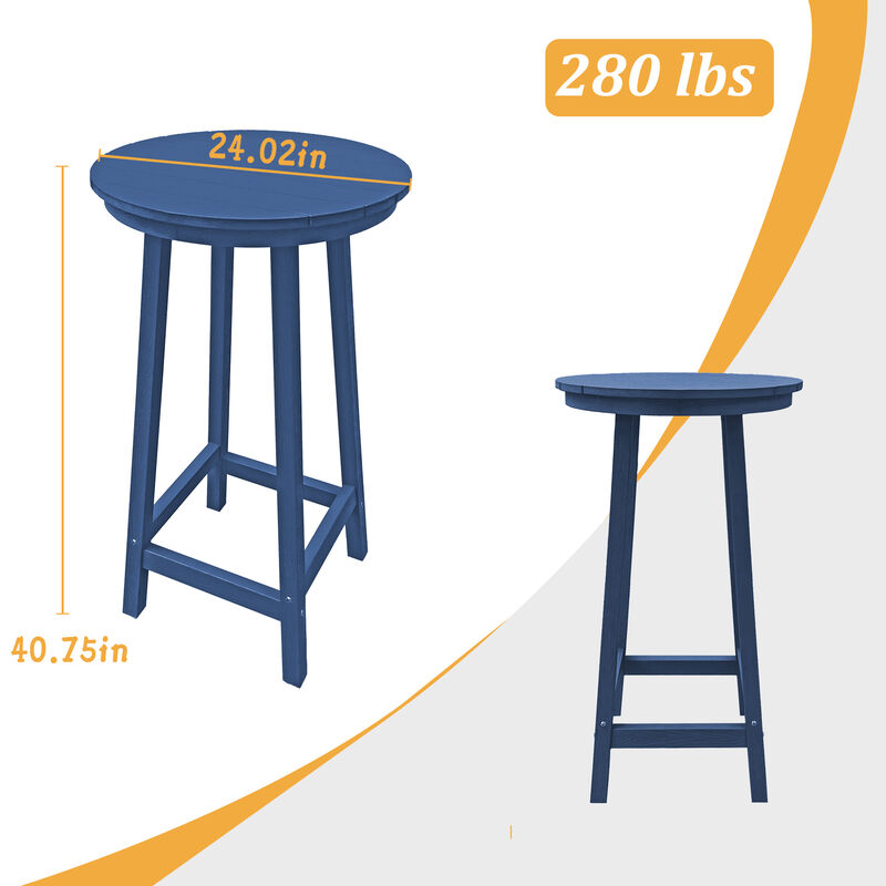 MONDAWE  3-Piece Plastic Outdoor Patio Adirondack Chair and Table Set