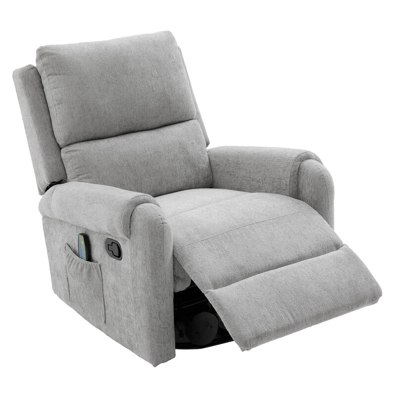 Merax Manual Swivel Rocker Massage Recliner Chair with Chenille Upholstery image number 0