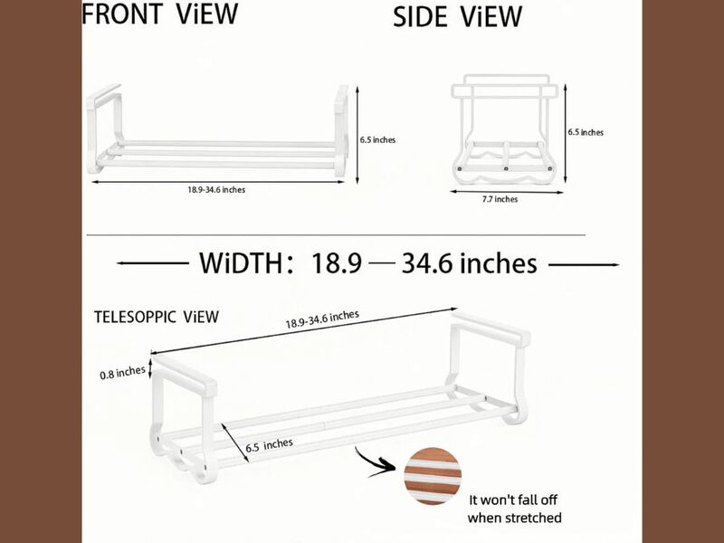 Metal Shoe Storage Cabinet Adjustable Shelves Closet White image number 2