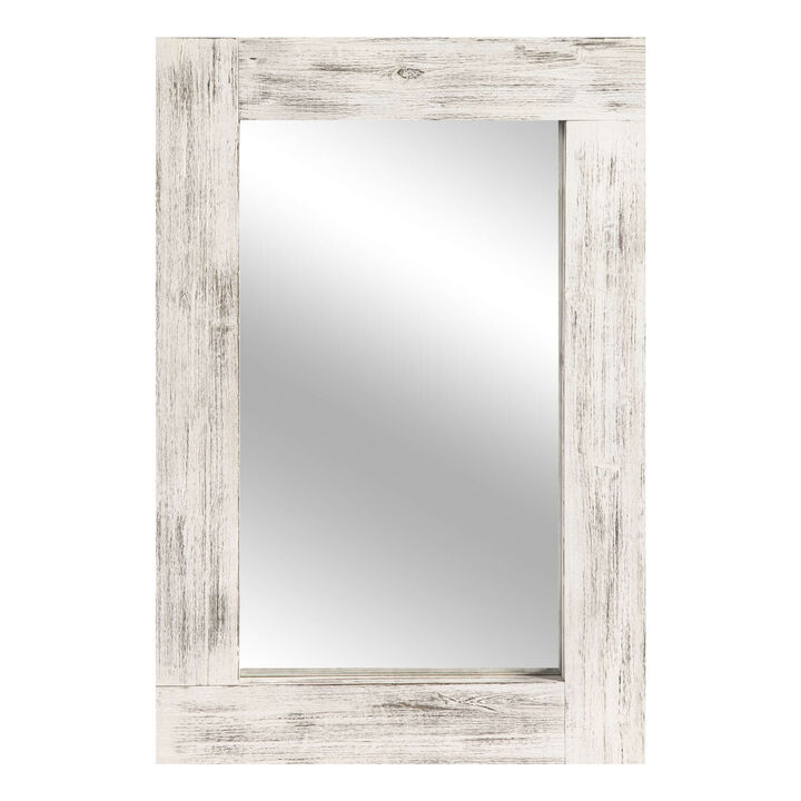 HomeRoots Set of Two White Solid Wood Framed Accent Mirror