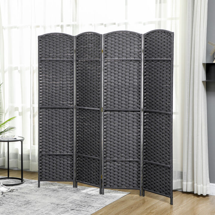 Hivvago Freestanding 4-Panel Privacy Screen for Bedrooms and Offices