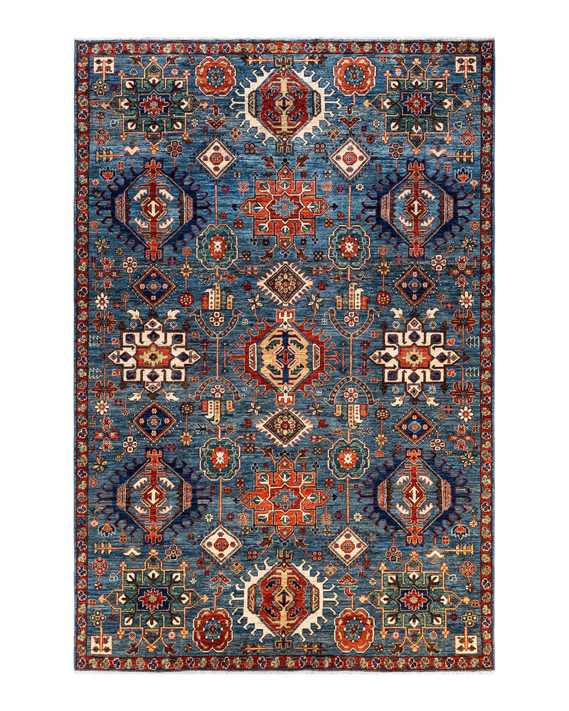 Serapi, One-of-a-Kind Hand-Knotted Area Rug  - Light Blue, 6' 5" x 9' 8" image number 1