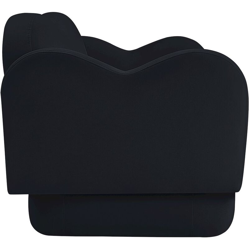 Meridian Furniture Bloom Black Velvet Loveseat