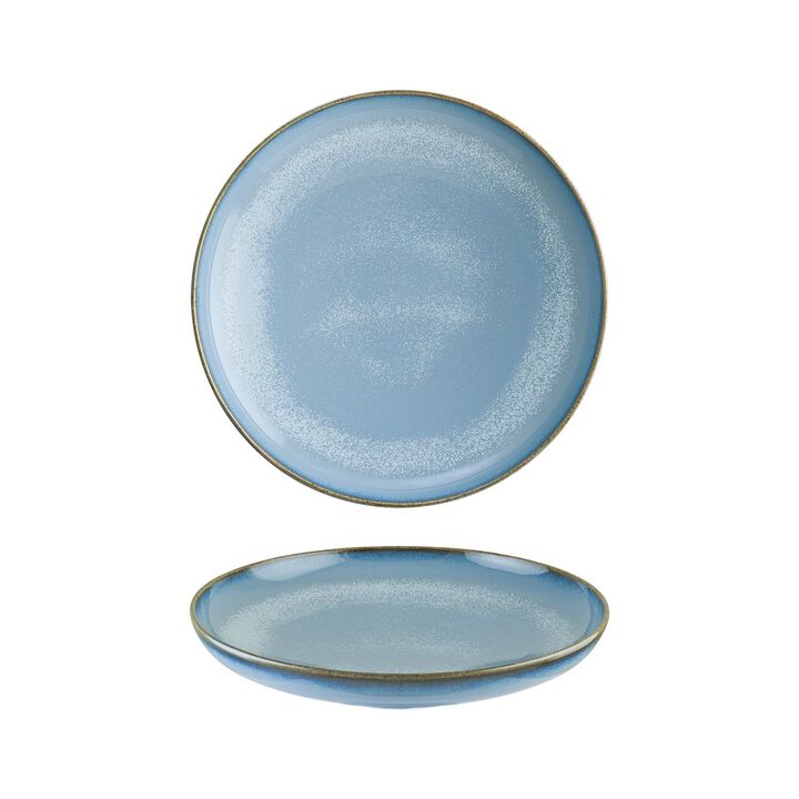 Sky dia.10.75" h:2.25" Round Blue Porcelain Deep Plate