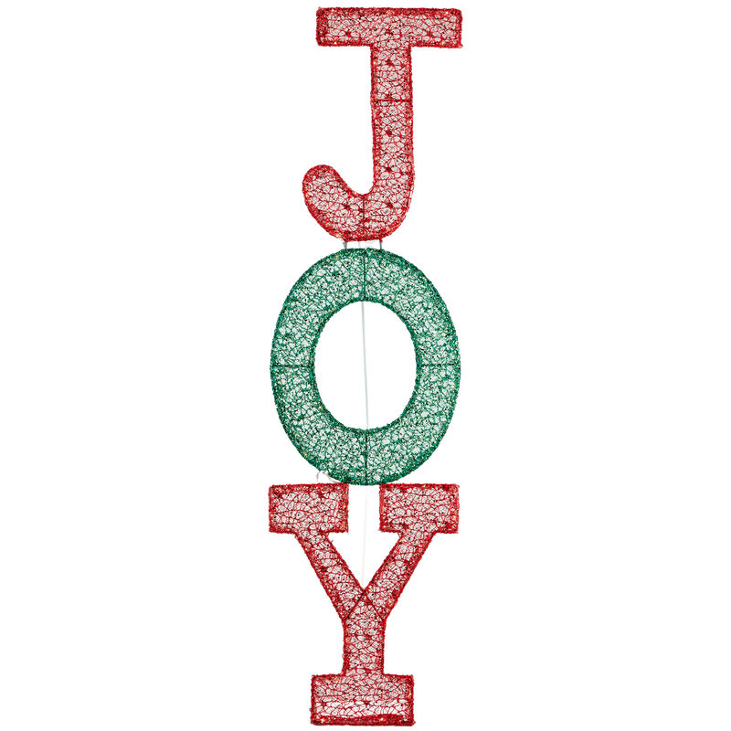 Pre-Lit JOY Letter Display with Warm White LED Lights for Outdoor Decor image number 0