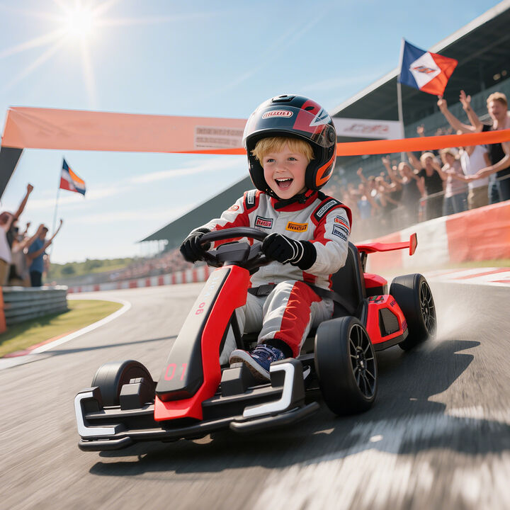 BreeBe 24V 7.5 MPH Electric Go Kart with Adjustable Seat, Slow Start