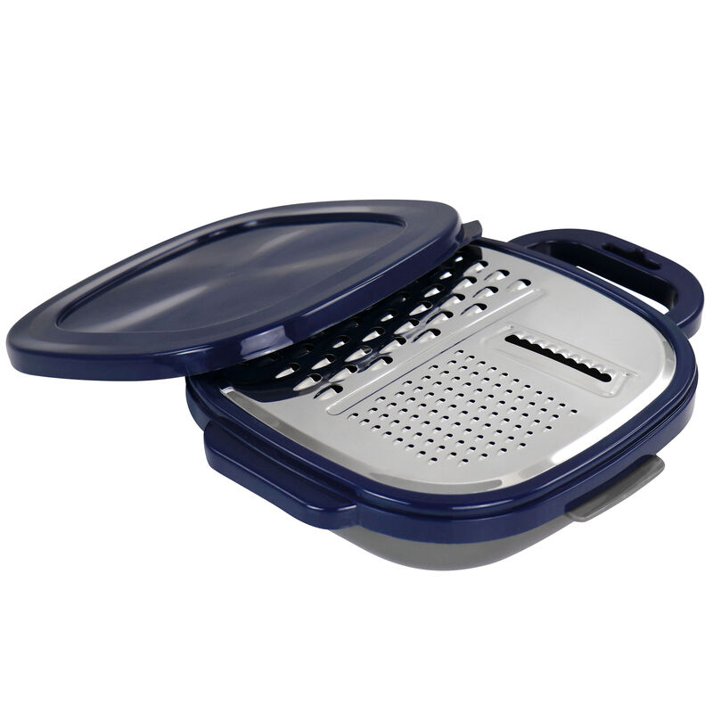 Oster Flat Bluemarine 3 Piece Grater and Container Set in Navy image number 0