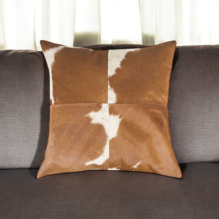 Genuine Cowhide Throw Pillow Cover for Sofa, Couch, or Living Room Decor