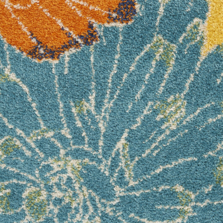 HomeRoots Tropical Floral Power Loom Area Rug