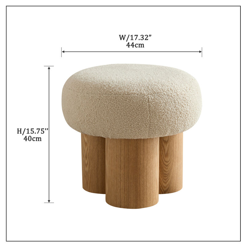 GOODSILO Versatile Mushroom Stool with Plush Wool Seat - Compact Multi-Functional Footrest and Accent Furniture Piece image number 2