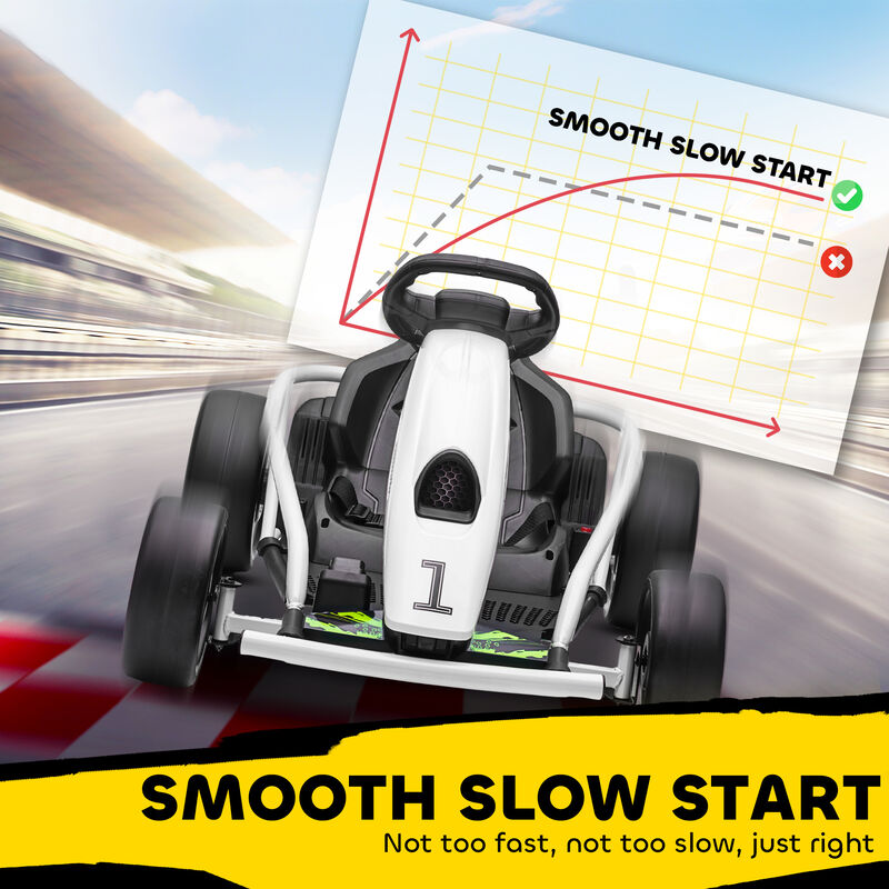 BreeBe 24V Electric Go Kart for Kids, Drift Ride-On Racing Go Kart with 2 Speeds image number 6