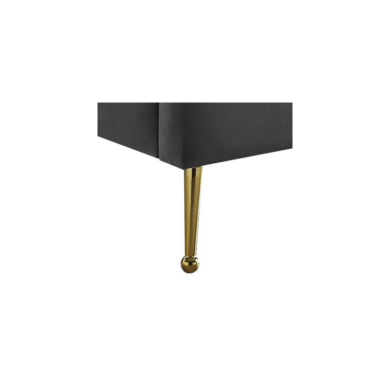 Meridian Furniture Lily Grey Velvet Twin Bed