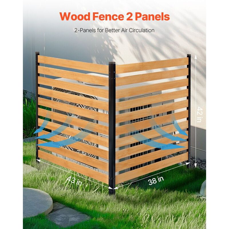Outdoor Wood Privacy Screen Fence for AC Unit, Pool Equipment & Trash Can Cover image number 3